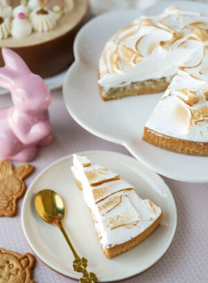 La tarte rhubarbe meringuée